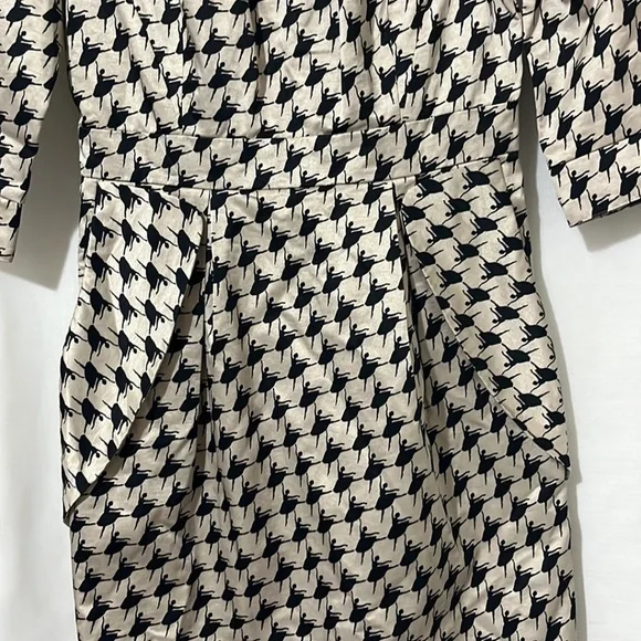 Diane Von Furstenburg 100% Cotton Dress with Pockets and Ballerina Design a181 - Picture 3 of 5